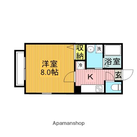 スズランコート(1K/1階)の間取り写真