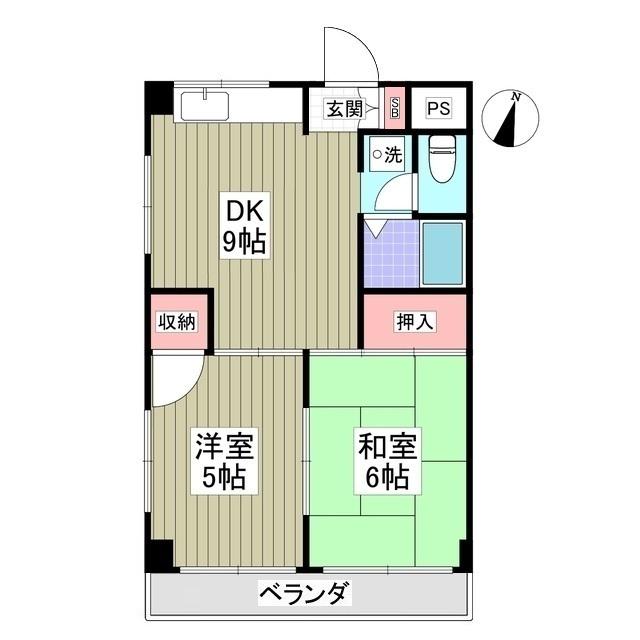 ハイアメージュ(2DK/3階)の間取り写真