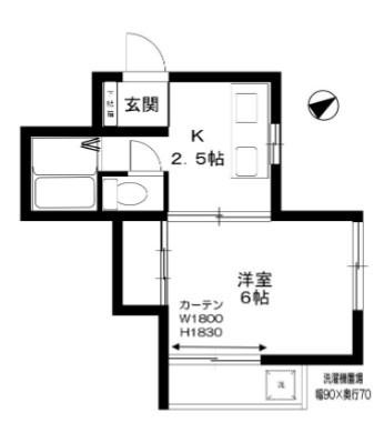 コルテージュ(1K/1階)の間取り写真