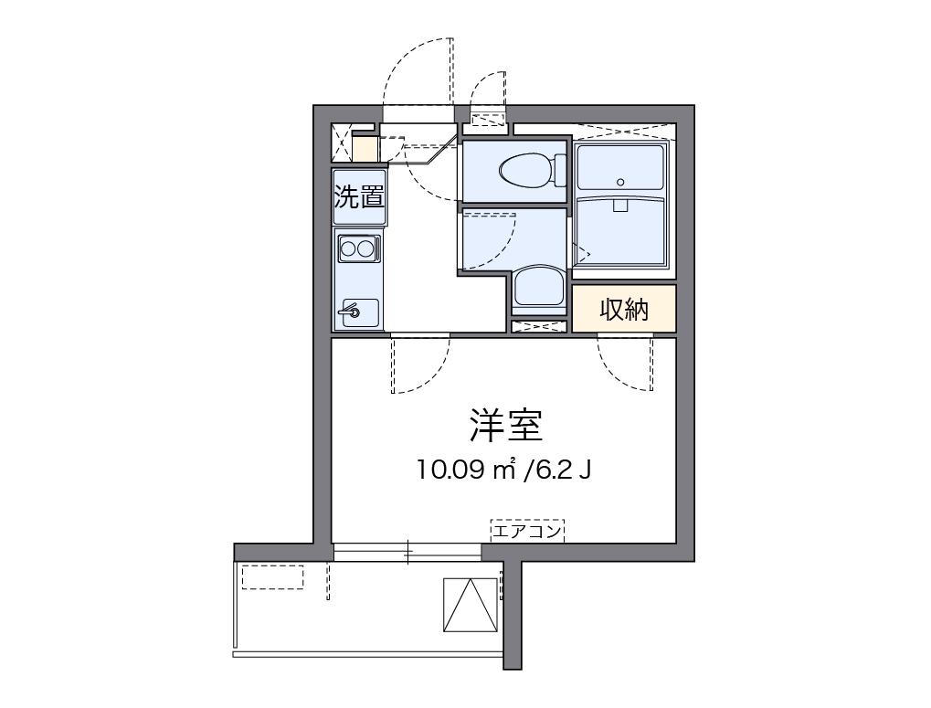 クレイノともすⅡ(1K/3階)の間取り写真