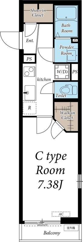 グレイス岩槻(1K/1階)の間取り写真