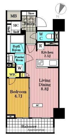 大宮スカイ&スクエア ザ・タワー(1LDK/10階)の間取り写真