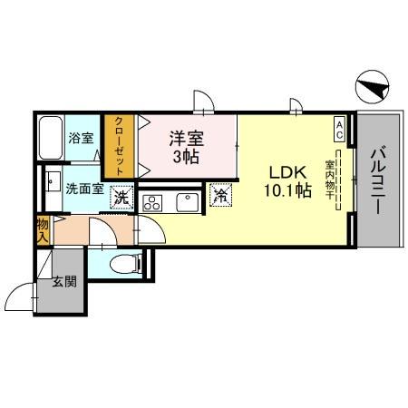 LILYSIA GARDEN(1LDK/2階)の間取り写真