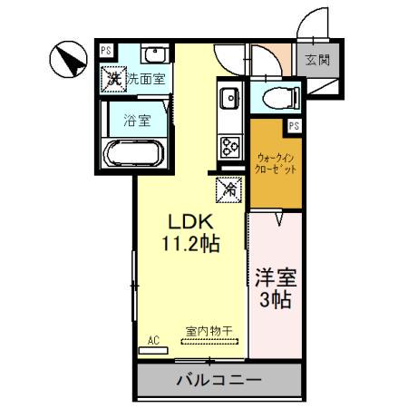 レジデンスマルニ(1LDK/3階)の間取り写真