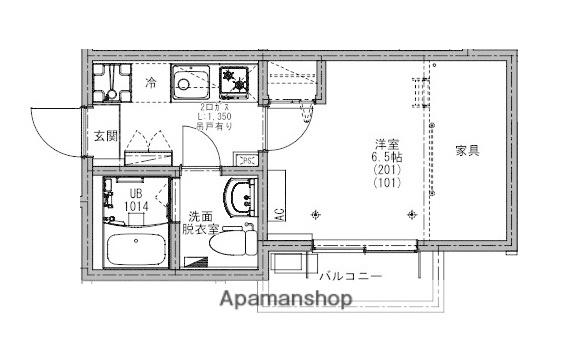 KEIAI RESIDENCE 大和田(1K/3階)の間取り写真