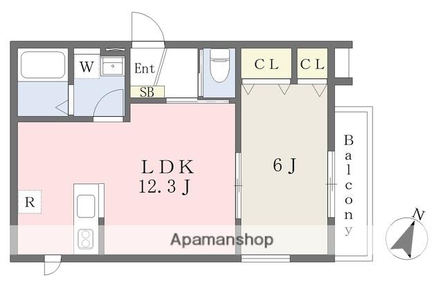 デュシット宮原(1LDK/1階)の間取り写真
