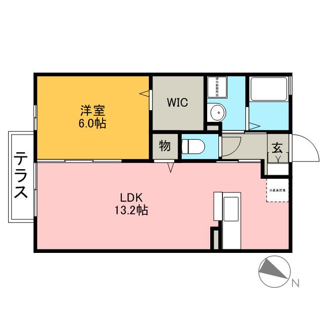 メルヴェーユK A(1LDK/2階)の間取り写真