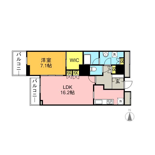 グランドミッドタワーズ大宮フォレストタワ(1LDK/20階)の間取り写真