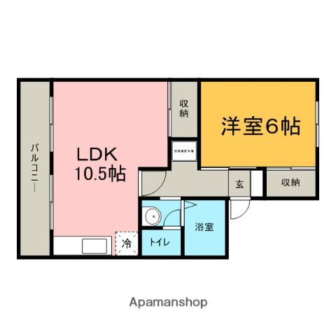 ボナール(1LDK/1階)の間取り写真