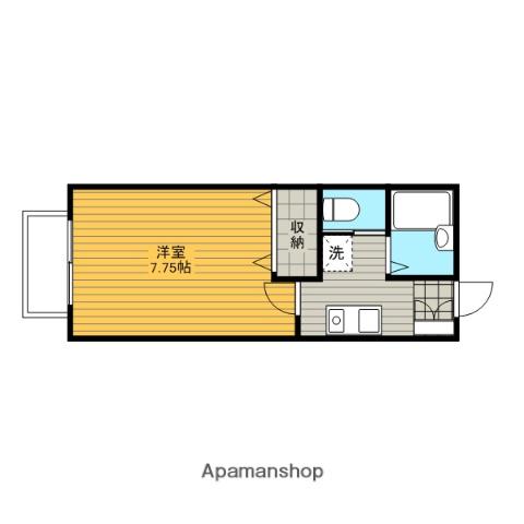 ビューテラス(1K/1階)の間取り写真