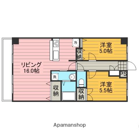 グランドール(2LDK/1階)の間取り写真