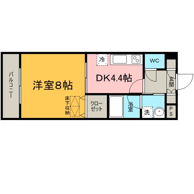 サンウィングS2(1K/3階)の間取り写真