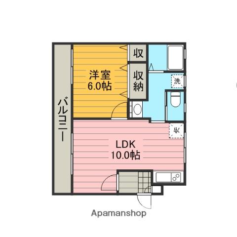 鈴屋ビル(1LDK/2階)の間取り写真