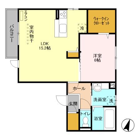 グリーンガーデン(1LDK/2階)の間取り写真
