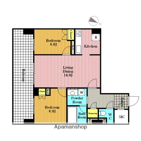 ドゥーエ大宮(2LDK/11階)の間取り写真