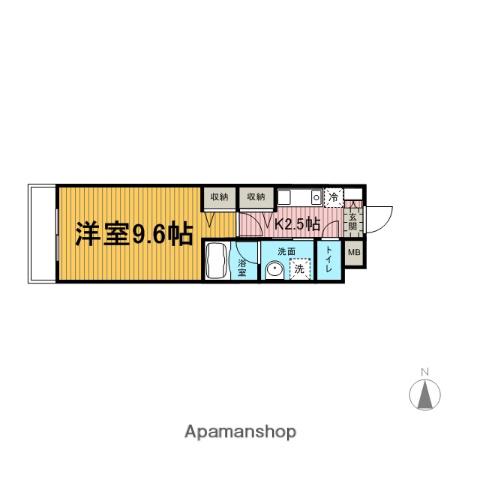 ラ・クールさいたま(1K/4階)の間取り写真