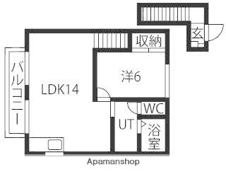 コーポ道半山C棟(1LDK/2階)の間取り写真
