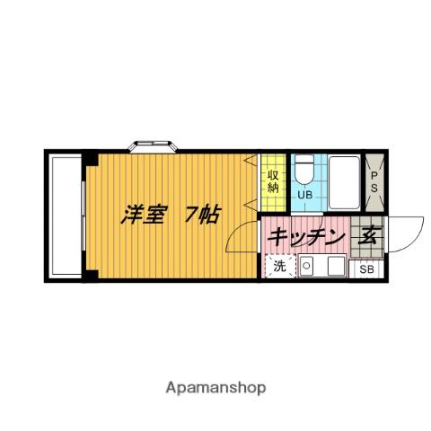 エスポアール大成(1K/3階)の間取り写真