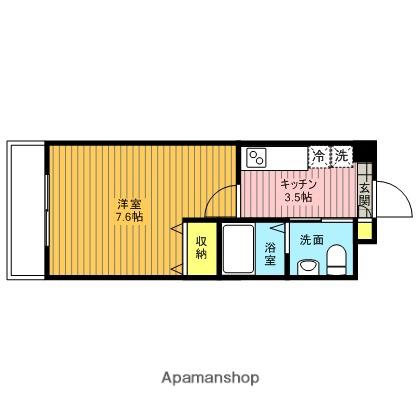 バージュアル浦和イースト(1K/2階)の間取り写真