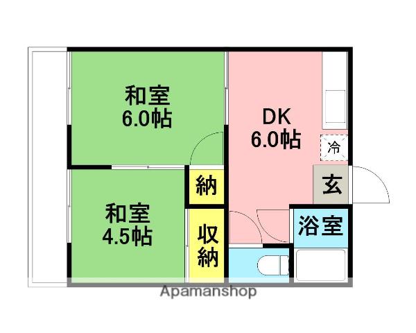 アライハイツ(2DK/2階)の間取り写真