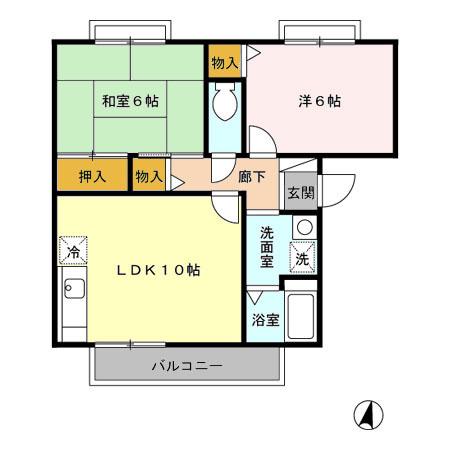 プリムヴェール弐番館 2階階 間取り