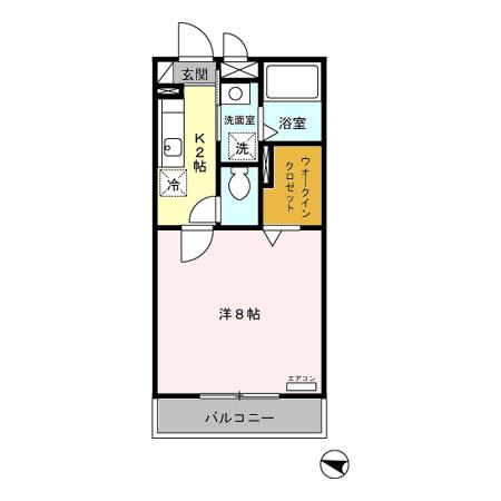 グランシャリオ桜木(1K/3階)の間取り写真