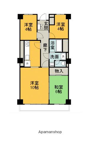 与野ハウス4号棟 6階階 間取り