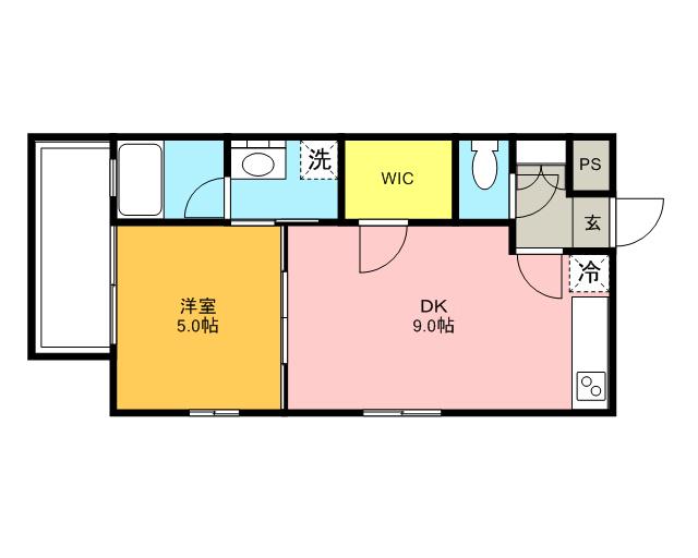 スペッキオ(1LDK/B1階)の間取り写真