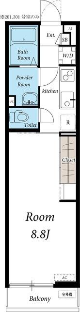リブリ・杜(1K/1階)の間取り写真