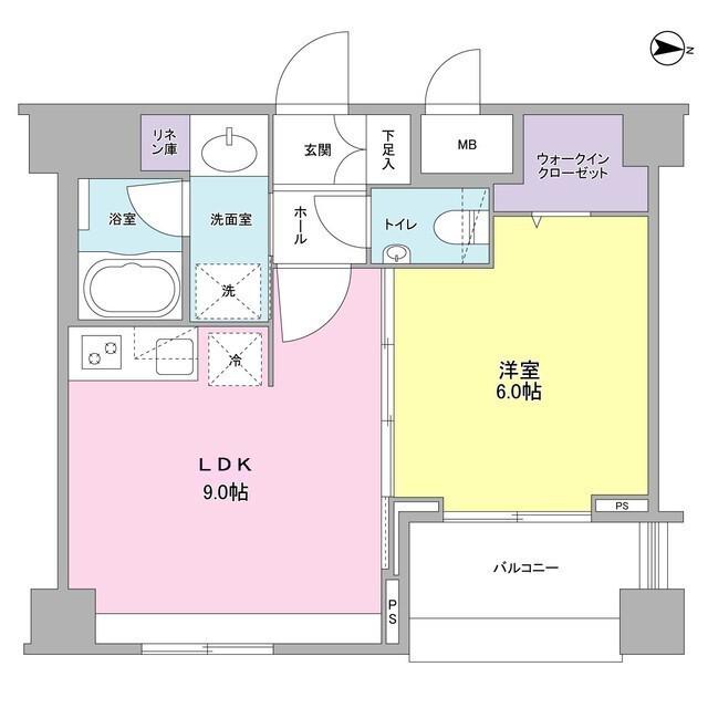 ソアラノーム北浦和(1DK/3階)の間取り写真