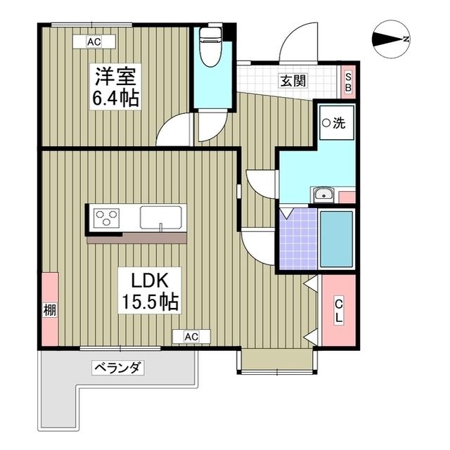 エトワール大成町(1LDK/4階)の間取り写真