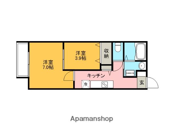 ベルハイム(1K/1階)の間取り写真
