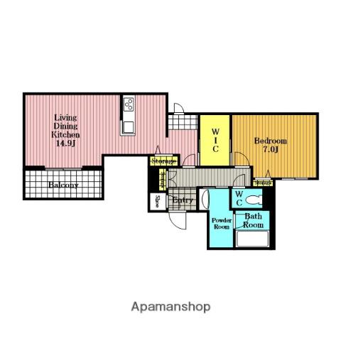 ナンバーアンフィニ(1LDK/1階)の間取り写真