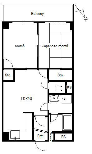 ライフメゾン清水(2DK/1階)の間取り写真