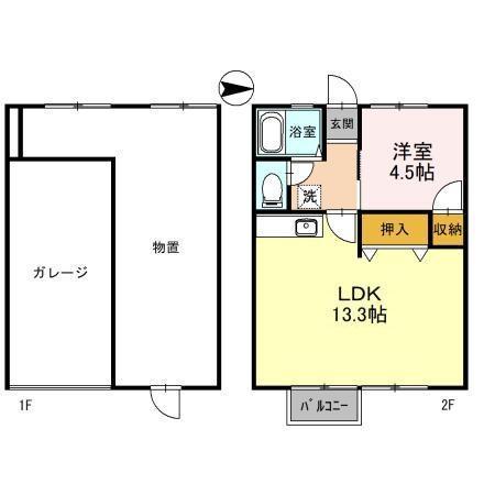 菅内コーポ(1LDK/2階)の間取り写真