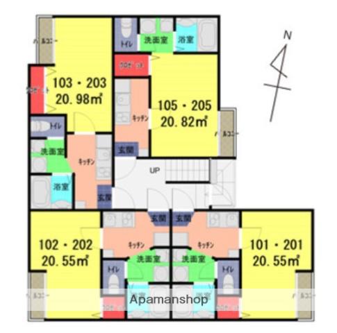 さくら ひなたのSENTIERO(1K/1階)の間取り写真
