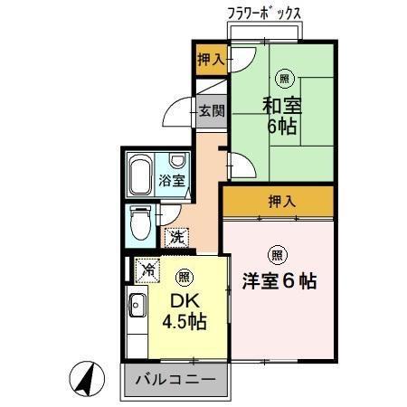 チャーリーズマンションⅡ(2K/3階)の間取り写真