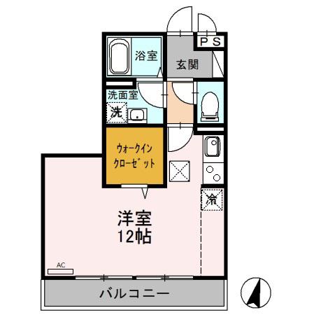 グレイスコートⅡ(1LDK/1階)の間取り写真