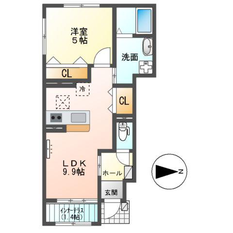 GRAN COSTA Ⅰ(1LDK/1階)の間取り写真