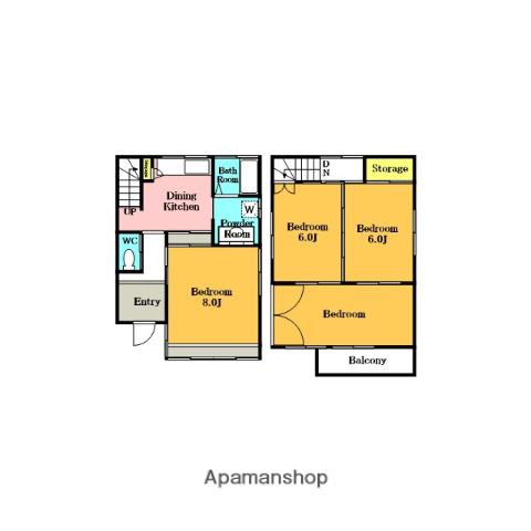 京浜東北・根岸線 北浦和駅 バス乗車時間：11分 東下木崎バス停で下車 徒歩3分 2階建 築54年(4K)の間取り写真