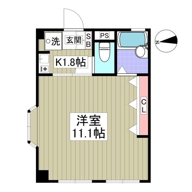 プレゼントコート(ワンルーム/3階)の間取り写真