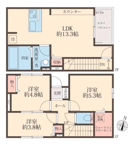 カーサ・ソンリエンテ(3LDK)の間取り写真