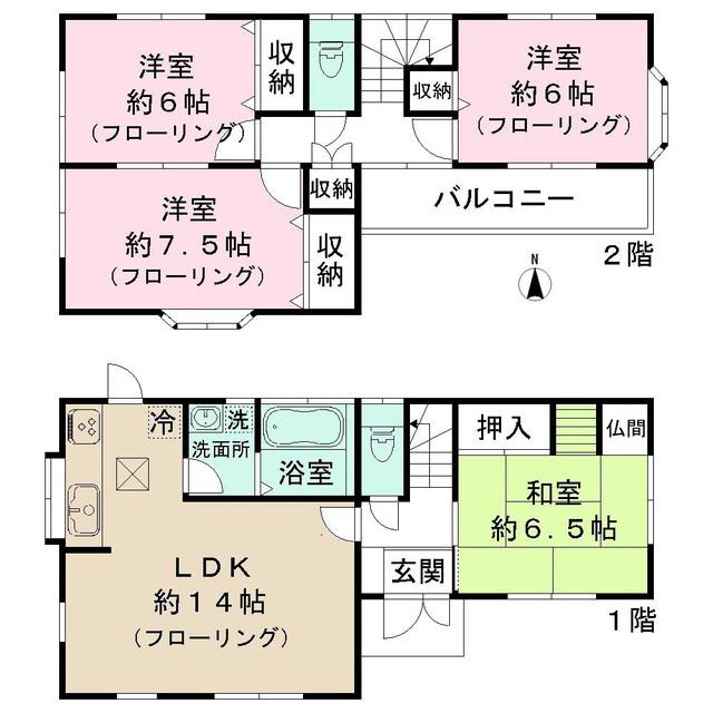 埼京線 北与野駅 徒歩8分 2階建 築25年(4LDK)の間取り写真