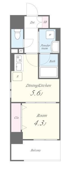 RESIDENCE OMIYA HIKAWASANDO(1DK/9階)の間取り写真