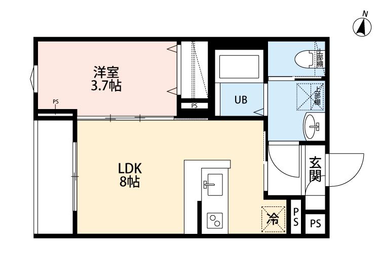 ROBOT HOME 与野本町2(1LDK/2階)の間取り写真
