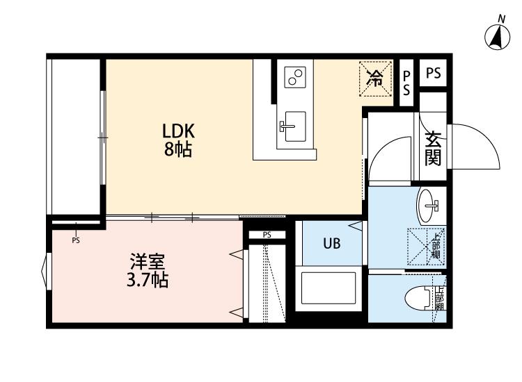 ROBOT HOME 与野本町2(1LDK/3階)の間取り写真