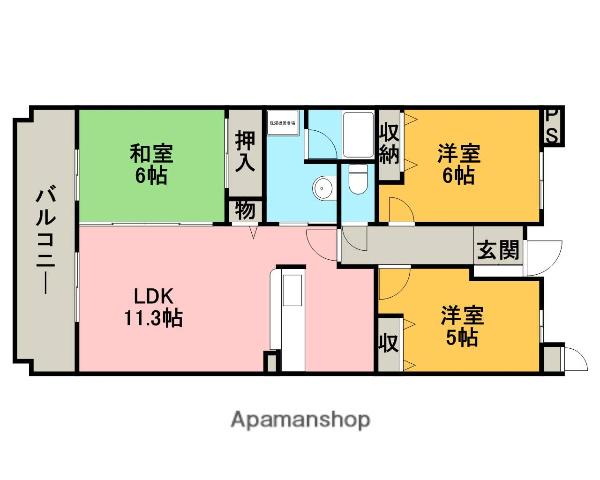 ディアレンス浦和(3LDK/2階)の間取り写真