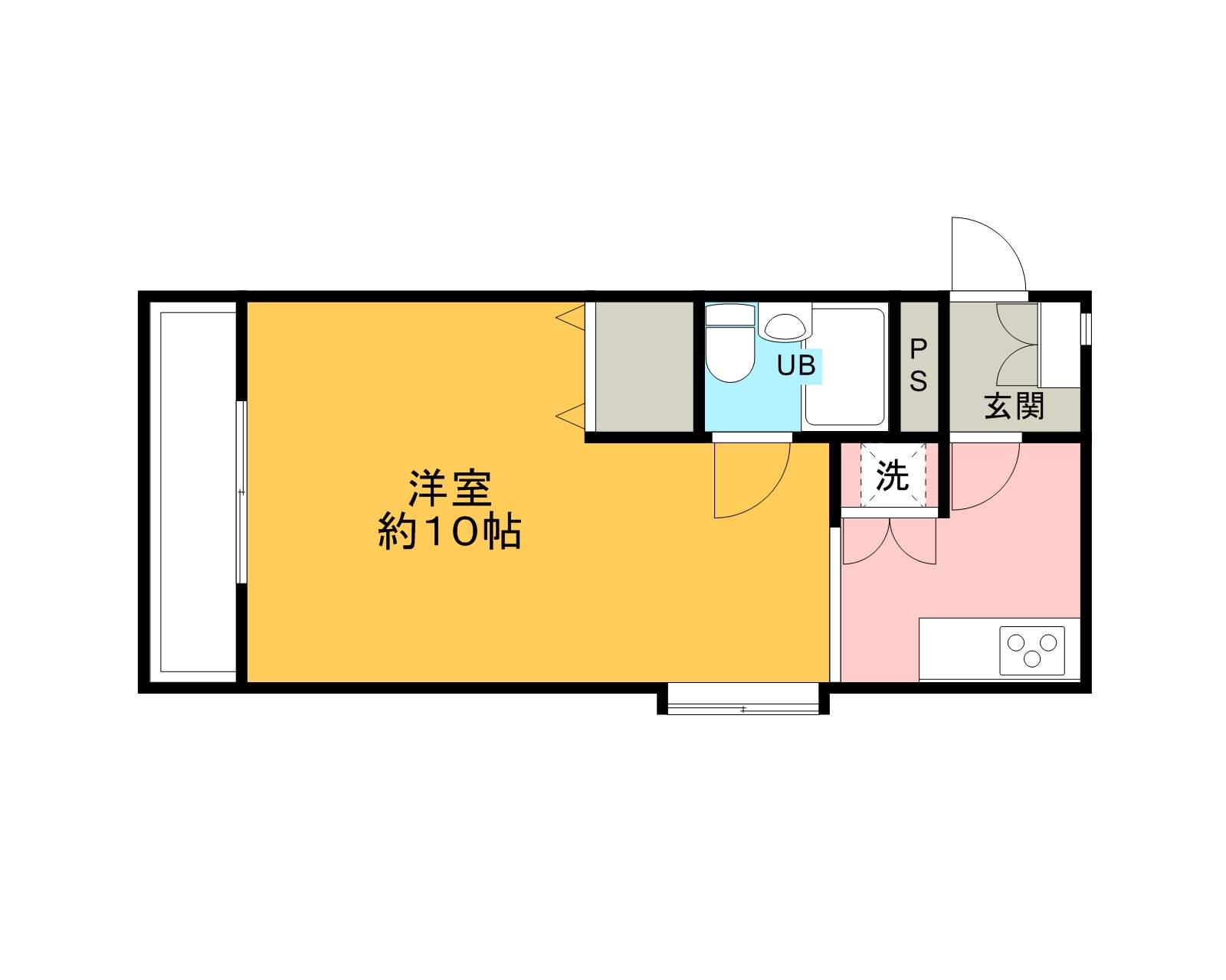 コート桜木(ワンルーム/2階)の間取り写真