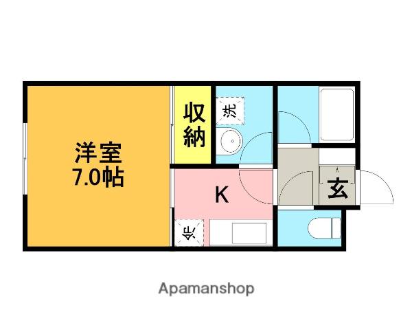 ラ・モーヌ与野(1K/1階)の間取り写真