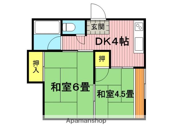 まさき荘(2DK/1階)の間取り写真